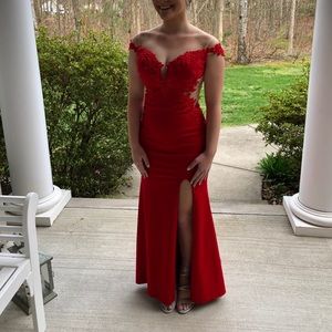 red prom dress